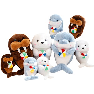 ตุ๊กตาปลาวาฬ<span class=keywords><strong>สี</strong></span><span class=keywords><strong>ขาว</strong></span>และตุ๊กตา<span class=keywords><strong>ปลาโลมา</strong></span><span class=keywords><strong>สี</strong></span>ฟ้าพาสเทลแบบแพ็คคู่ พร้อมลายปักแก้มสีบลัชออน ของที่ระลึกวันหยุดสไตล์ชายทะเล - Product Image 6