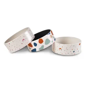 Terrazzo Print Mode Keramik Futters chale Umwelt freundlich Easy Clean Cat Dog Bowl