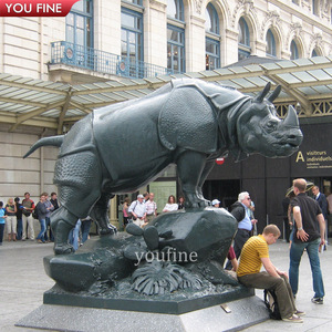 YOUFINE Estatua de Rinoceronte de Bronce de Tamaño Real, Escultura de Rinoceronte, Arte de Vida Silvestre para Jardín o Propiedad - Product Image 6