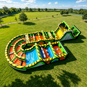 Castillo Inflable con Tobogán y Pared <span class=keywords><strong>de</strong></span> Escalada, Juegos Infantiles <span class=keywords><strong>para</strong></span> Patio Trasero, Diversión al Aire Libre, Circuitos <span class=keywords><strong>de</strong></span> Obstáculos - Product Image 2