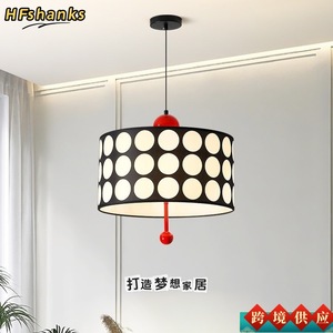 Lámpara colgante vintage con diseño de lunares, redonda, E27, LED, de una sola cabeza, para dormitorio, sala de estar, decoración del hogar - Product Image 5