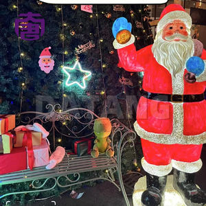 Lumières de Noël extérieures LED étanches en fibre de verre 3D en forme de Père Noël pour rue et jardin, indice de protection IP65, parc/jardin - Product Image 2