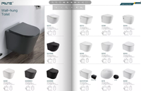 WC en céramique PATE Sanitary Ware 2022, à poser au sol, nouveau design italien, noir mat, forme d'œuf