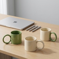 Tasse à café en porcelaine pour filles avec anse, compatible lave-vaisselle et micro-ondes, design contemporain, couleur/taille personnalisable pour la maison, le bureau, les mariages