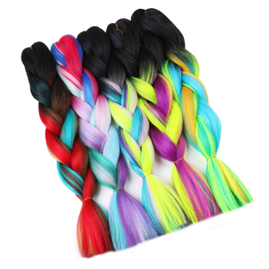 100g for Ombre Rainbow Mixed Color Jumbo <strong>Braids</strong> Heat Resistant Synthetic Braiding Hair 24 Inch <strong>Box</strong> <strong>Braids</strong> <strong>Dreadlocks</strong> - Product Image 4