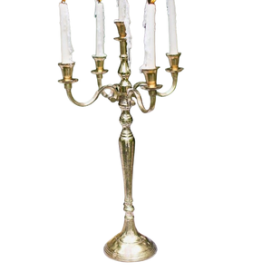 Candélabres victoriens finis en or pour la fête de mariage Décoration de vaisselle sur mesure Décoration d'événements de Noël et de Pâques - Product Image 2