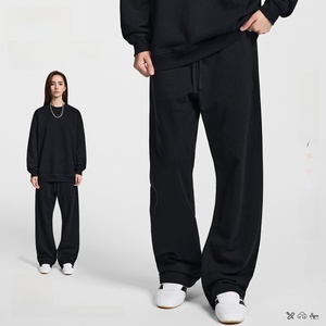 Nouveau pantalon de <span class=keywords><strong>sport</strong></span> décontracté ample pour homme, coupe droite, taille mi-haute, en molleton bouclette moyen 430g, style streetwear - Product Image 6