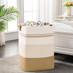 <span class=keywords><strong>Panier</strong></span> à <span class=keywords><strong>linge</strong></span> tissé de grande taille, vente chaude 2025, corde de coton, <span class=keywords><strong>panier</strong></span> de rangement pour vêtements, <span class=keywords><strong>panier</strong></span> de rangement pour jouets - Product Image 2