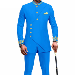 เซ็ต2025แขนยาวพิมพ์ลายชนเผ่า<span class=keywords><strong>ผ้า</strong></span>ฝ้ายบาติกสไตล์แอฟริกันสำหรับผู้ชายเสื้อผ้าแนวแอฟริกันแขนยาว<span class=keywords><strong>มุสลิม</strong></span> - Product Image 1