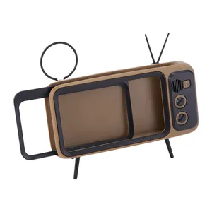 Retro Tv 2 In 1 Creative Mobile Phone Stand Holder With Bluetooth Speaker Function