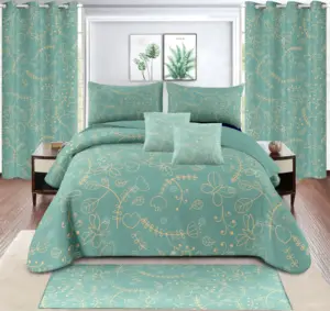 wholesale 9 pcs bedding king set cotton queen size sheet set 9pc quilt bedding set with matching curtains king bedspread
