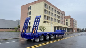 Les ventes directes d'usine peuvent personnaliser la <span class=keywords><strong>remorque</strong></span> de <span class=keywords><strong>camion</strong></span> à lit bas à 4 essieux <span class=keywords><strong>et</strong></span> la <span class=keywords><strong>remorque</strong></span> à plat à lit bas de 80 tonnes - Product Image 4