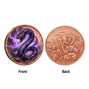 Majestic Thunder Eagle 1 oz .999 Cobre Puro, Medallón con Aves Míticas, Rayo y Círculo Mágico, Impresión UV, Moneda <span class=keywords><strong>de</strong></span> Regalo Pagana Nórdica - Product Image 2