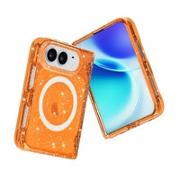 Étui magnétique pliable pour iPhone DUO, coque de téléphone transparente avec paillettes et ciel étoilé, anti-rayures, TPU PC, coque de protection transparente