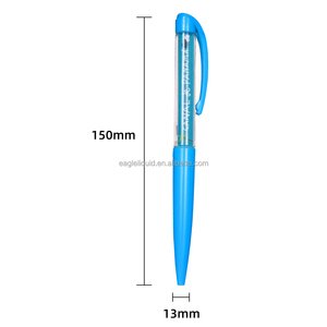 Stylo bille en plastique PVC avec clip liquide, graphisme 2D, emballage personnalisé, cadeau authentique, écriture fluide - Product Image 3