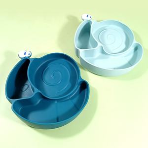 Placa de Caracol de silicona para bebé ecológica con fondo de succión, juego de alimentación de bebé sin BPA, placa de silicona Stick - Product Image 1