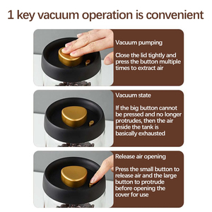 Barattolo di <span class=keywords><strong>Vetro</strong></span> Trasparente con Coperchio <span class=keywords><strong>Sottovuoto</strong></span>, Contenitore per Conservazione Alimenti Sicuro per Cucina Domestica e Conservazione Chicchi di Caffè - Product Image 3
