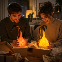 Figurine LED Dragon Souffleur de Flammes pour Bureau de Jeu, Chambre à Coucher, Décoration pour Fans de Fantasy, Objet de Collection