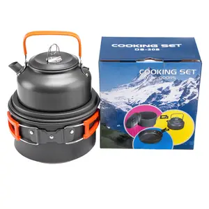 Outdoor portátil leve alumínio piquenique viagens turísticas Camping panelas atacado cozinhar panelas e panelas Mess Kit