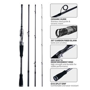 Cannes à pêche de voyage <span class=keywords><strong>Goture</strong></span> avec étui, <span class=keywords><strong>canne</strong></span> à lancer et à moulinet 4 pièces, <span class=keywords><strong>canne</strong></span> à pêche en fibre de carbone 30T pour l'eau salée - Product Image 3