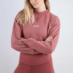 Gros Ras Du Cou Rose Femmes Polaire Pull Crop Top Sweat Femmes