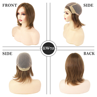Perruque Lace Front en Cheveux Vierges Européens de 6 Pouces, Modèle Élégant pour Femme