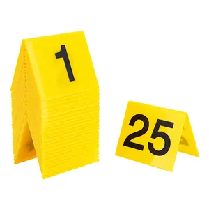 Marcapáginas acrílico amarillo personalizado, carpas de prueba de marco A, marcadores de plástico para escena de ofensas
