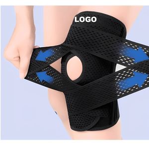 Genouillère avec logo personnalisé avec stabilisateurs latéraux pour la récupération des blessures par les douleurs du ménisque et du <span class=keywords><strong>genou</strong></span> Support de <span class=keywords><strong>genou</strong></span> réglable - Product Image 1
