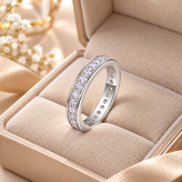 S925 Sterling Silver Moissanite Anneau Fermé Simple À La Mode Classique De Luxe Bague De Mariage Bijoux