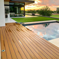 Revêtement de sol extérieur en bois plastique double couleur Composite Wpc