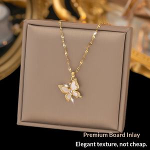 Collar <span class=keywords><strong>de</strong></span> cadena <span class=keywords><strong>de</strong></span> suéter exquisito <span class=keywords><strong>de</strong></span> alta gama para mujer, deportivo, <span class=keywords><strong>de</strong></span> cobre sin color, con cadena <span class=keywords><strong>de</strong></span> bambú - Product Image 3