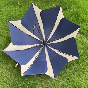 Paraguas Automático Creativo con Diseño <span class=keywords><strong>de</strong></span> Flor <span class=keywords><strong>de</strong></span> Magnolia, Borde Azul y Blanco, Mango Recto, Resistente al Viento, para Sol y Lluvia, Venta al Por Mayor - Product Image 1