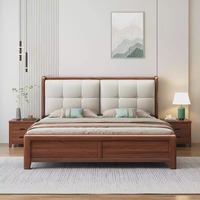 Lit moderne en cuir et bois, taille Queen, avec cadre réglable, tiroirs de rangement, meubles de chambre durables et écologiques
