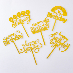<span class=keywords><strong>D</strong></span>écoration de gâteau personnalisée en acrylique doré épais pour <span class=keywords><strong>anniversaire</strong></span>, mariage, remise de diplôme, fête des mères - Product Image 1