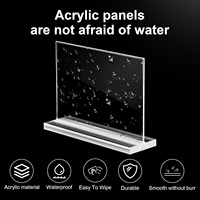 15 pièces support de signes acrylique transparent dessus de table acrylique en forme de T support de signe de bureau 6x4 pouces présentoir de dessus de table