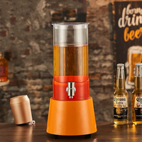 Distributeurs de bière électroniques portables à structure supérieure et inférieure, 1,5 L/3 L, machine à jus d'orange, tour à jus froid en acier inoxydable