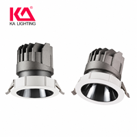 Spot encastré LED 15W anti-éblouissement orientable COB IP54 en aluminium dimmable 90Ra 500lm pour hôtel, bureau, intérieur