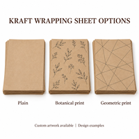 Papier Kraft Ondulé pour Emballage 50x70cm Marron 80g/m² Non Couché Imprimé Personnalisé pour Boîtes Cadeaux et Emballage de Détail