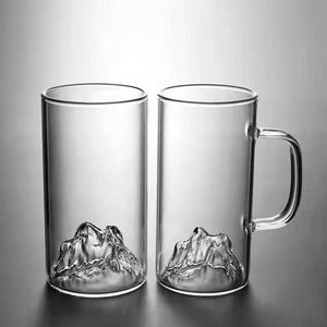 Tasse à thé classique à double paroi en verre borosilicate résistant à la chaleur avec poignée, transparente, ronde, 350 ml, cadeau d'affaires - Product Image 1