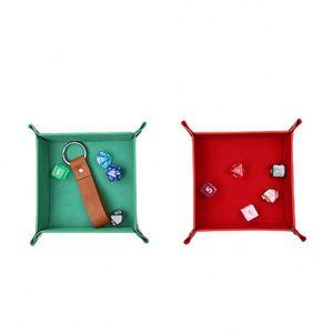 Bandeja de Dados Hexagonal Plegable de Cuero PU Multicolor al por Mayor, Accesorios de Forma Cuadrada para Juegos de Mesa DND - Product Image 2