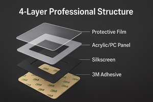 Autocollants en acrylique personnalisés de haute qualité, panneau tactile intelligent, panneau de commande transparent brillant pour fenêtre, superposition pour l'électronique - Product Image 4
