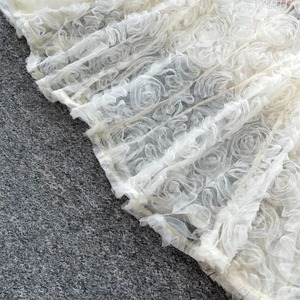 Robe en dentelle élégante et romantique à manches courtes et taille haute pour femme, style français - Product Image 4