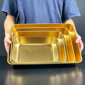 כסף נירוסטה & גולדה מאוחר מלבן מודרני מאוחר מלבן מודרני עמיד אחסון tiramisu מחבת אפייה למטבח - Product Image 1