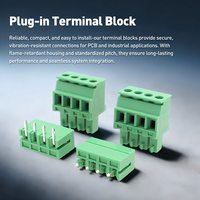 Conector PCB de Latón PA66 con Paso de 3.81MM, 300V 8A, Bloque de Terminales Hembra Verde Enchufable - Temperatura de Operación de -30 a 105°C