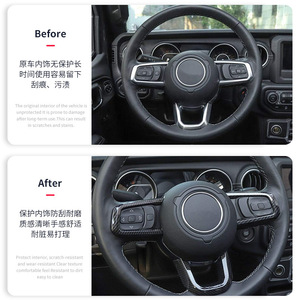 Kit de molduras de fibra de carbono para Jeep Wrangler JL JLU 2018-2023, molduras para el panel de instrumentos y el volante, piezas de modificación para automóviles - Product Image 3