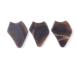 custom logo wholesale factory wholesale Grey Agate Facial Beauty <b>Massage</b> Gua Sha <b>Tool</b> - Product Image 3