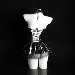 Disfraz Sexy de Demonio para Mujer, Vestido de Látex Negro con Gargantilla y Colgante de Corazón, Traje para Juego de Roles 8082 - Product Image 3