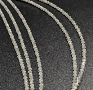 Cuentas de Diamante Blanco Natural – Cuentas de Piedras Preciosas Facetadas en Forma de Rondelle de 1.8-2.2 mm, Hilo de 15 Pulgadas para Fabricación de Joyas, Pulseras DIY - Product Image 3