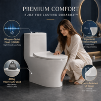 Toilette intelligente à détection automatique avec réservoir intégré, en céramique, à poser au sol, avec siège chauffant