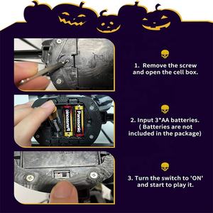 <span class=keywords><strong>Halloween</strong></span> suspendu fantôme Cage jouet électrique tête pour intimider son lumineux prisonnier sorcière borgne suspendus décoration poupées - Product Image 6